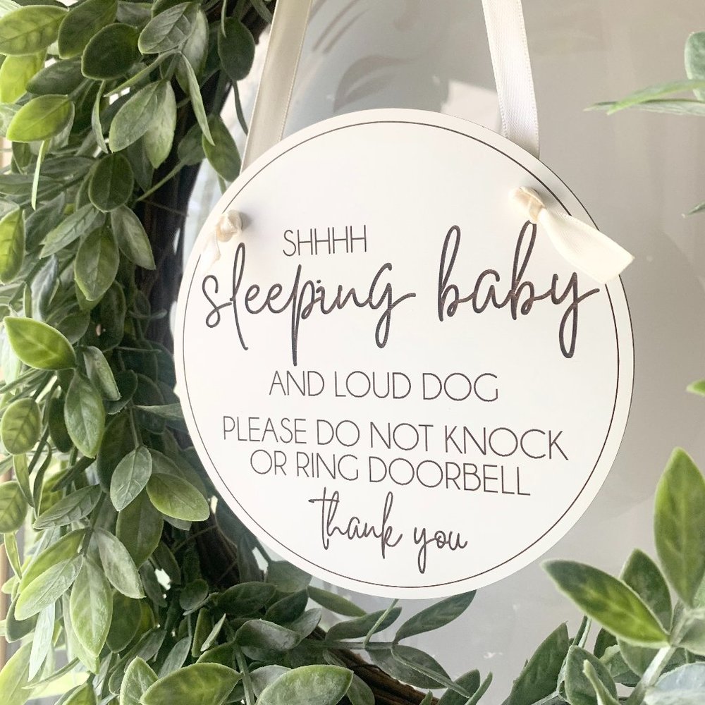 Baby Sleeping Sign, Front Door Sign, Do Not Disturb Sign, Loud Dog